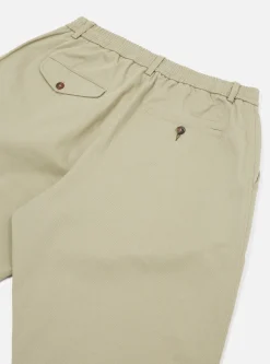 Cheap Pleated Track Pant In Stone Twill Men Trousers.