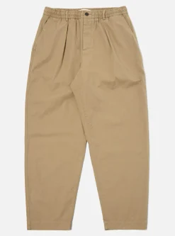 Sale Pleated Track Pant In Sand Organic Utility Cotton Men Trousers.
