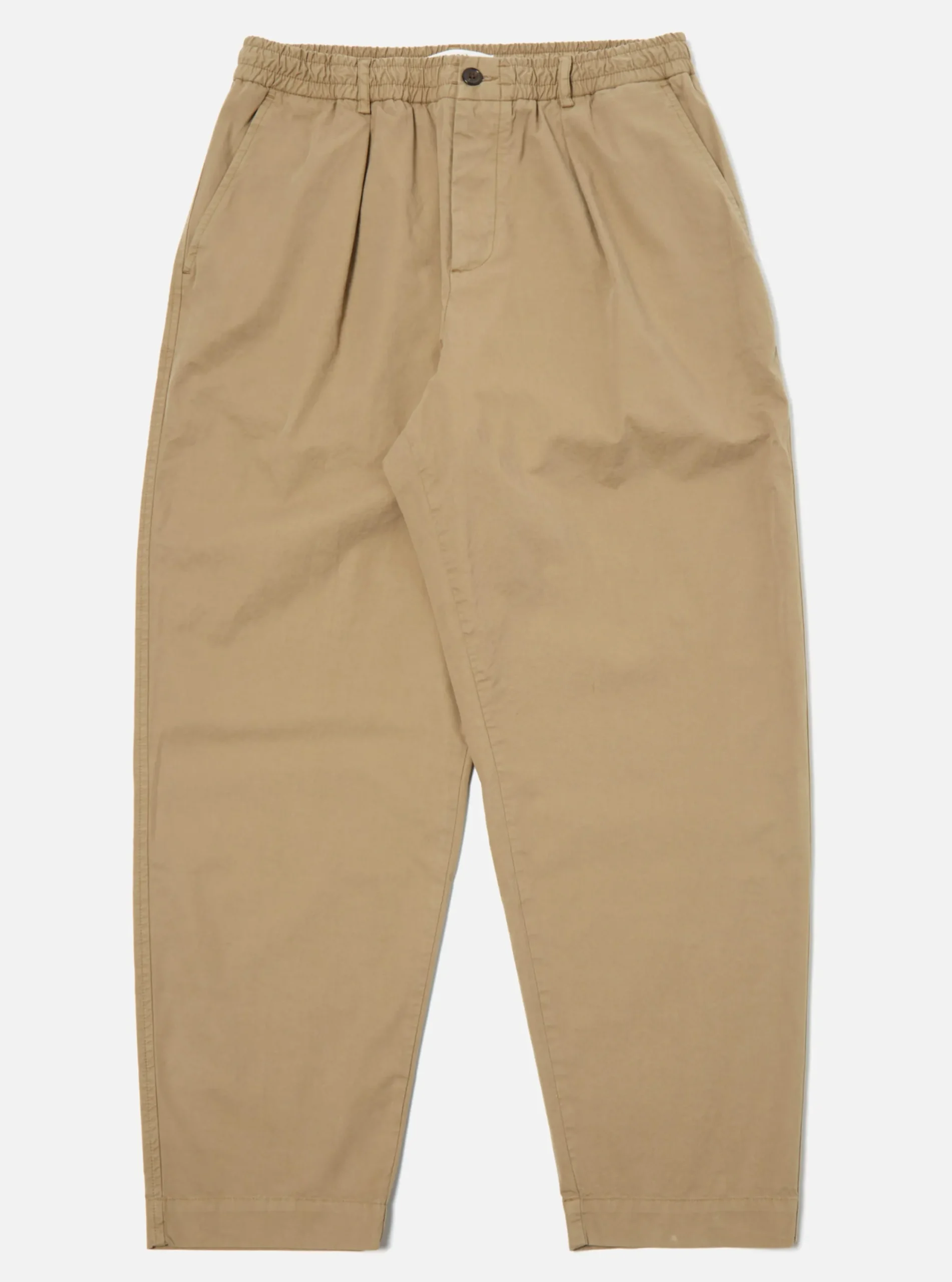 Sale Pleated Track Pant In Sand Organic Utility Cotton Men Trousers.