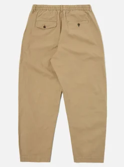 Sale Pleated Track Pant In Sand Organic Utility Cotton Men Trousers.