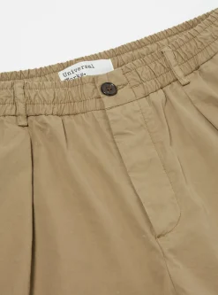Sale Pleated Track Pant In Sand Organic Utility Cotton Men Trousers.