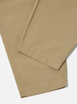 Sale Pleated Track Pant In Sand Organic Utility Cotton Men Trousers.