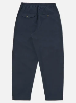 Flash Sale Pleated Track Pant In Navy Cotton/Wool Twill Men Trousers.