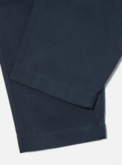 Flash Sale Pleated Track Pant In Navy Cotton/Wool Twill Men Trousers.