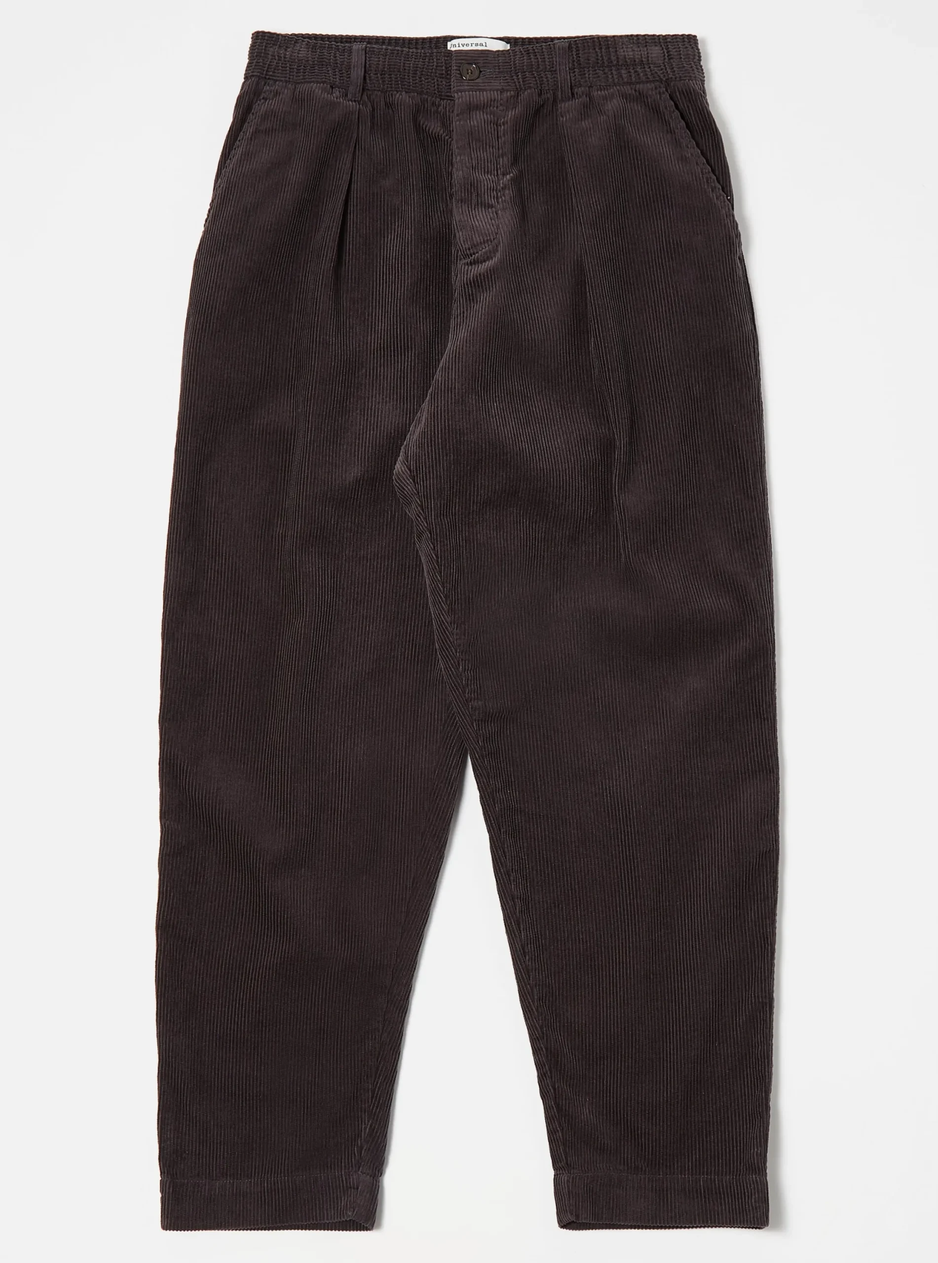 Clearance Pleated Track Pant In Licorice Cord Men Suiting.