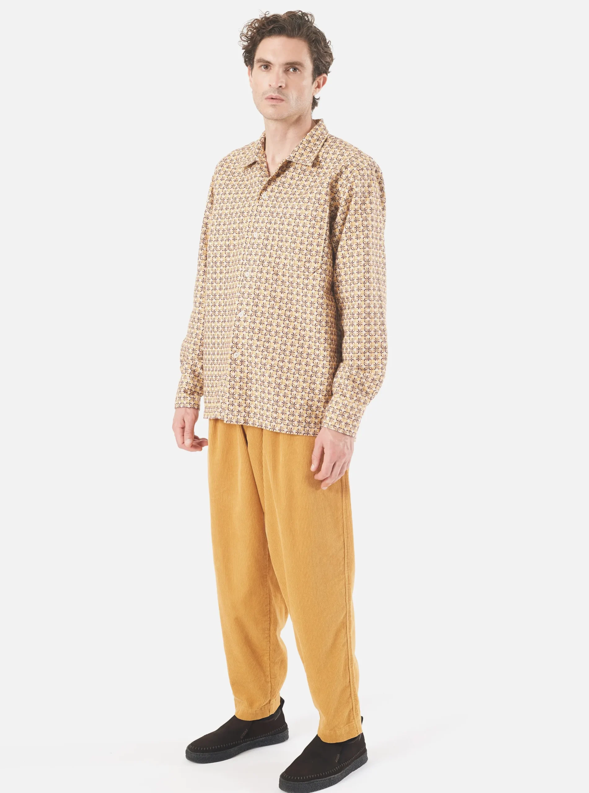 New Pleated Track Pant In Corn Cord Men Suiting.