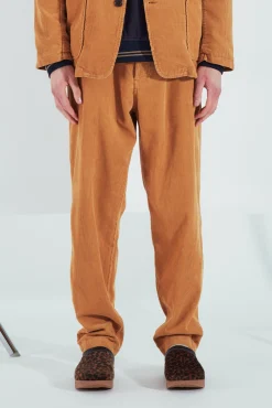 New Pleated Track Pant In Corn Cord Men Suiting.