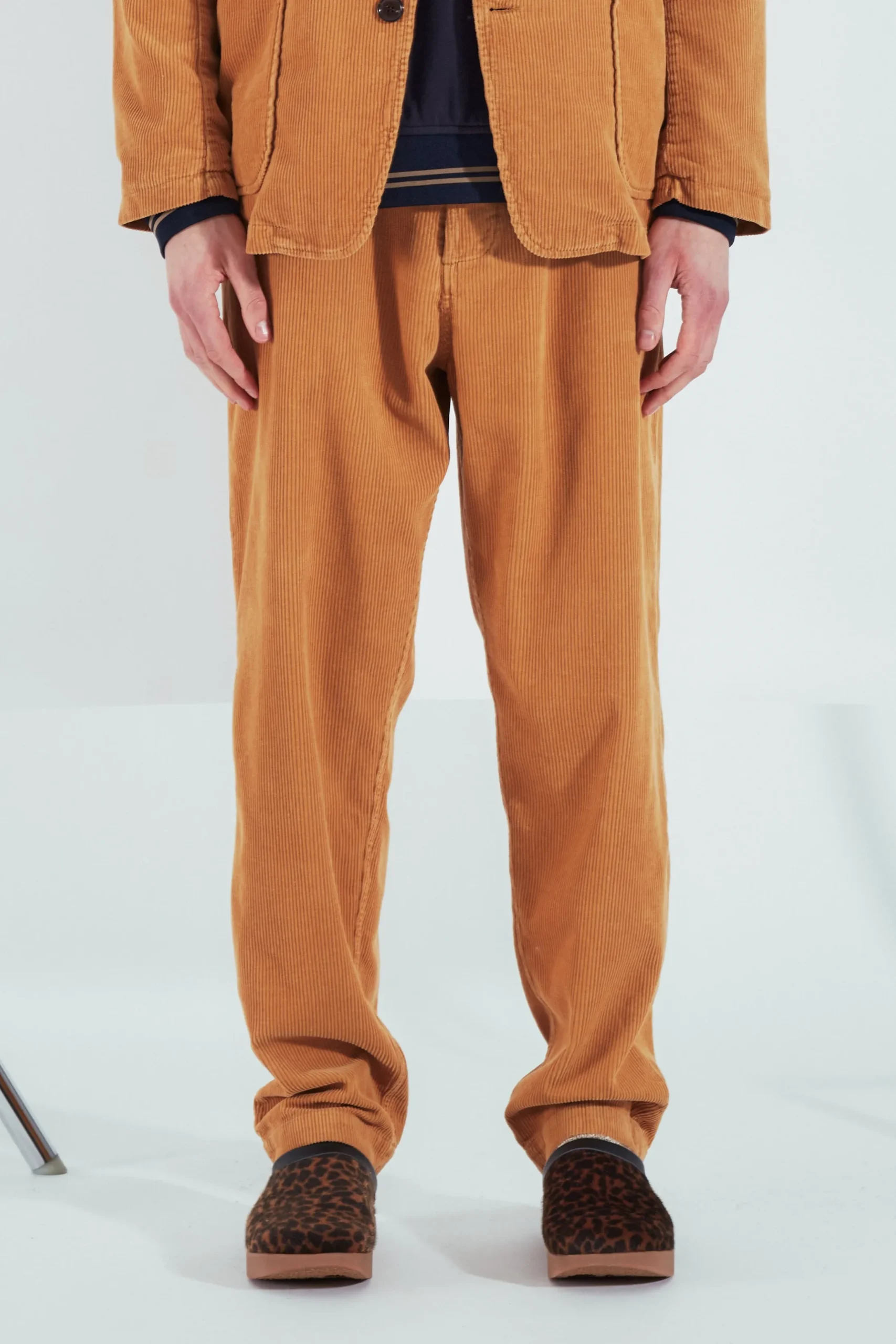New Pleated Track Pant In Corn Cord Men Suiting.