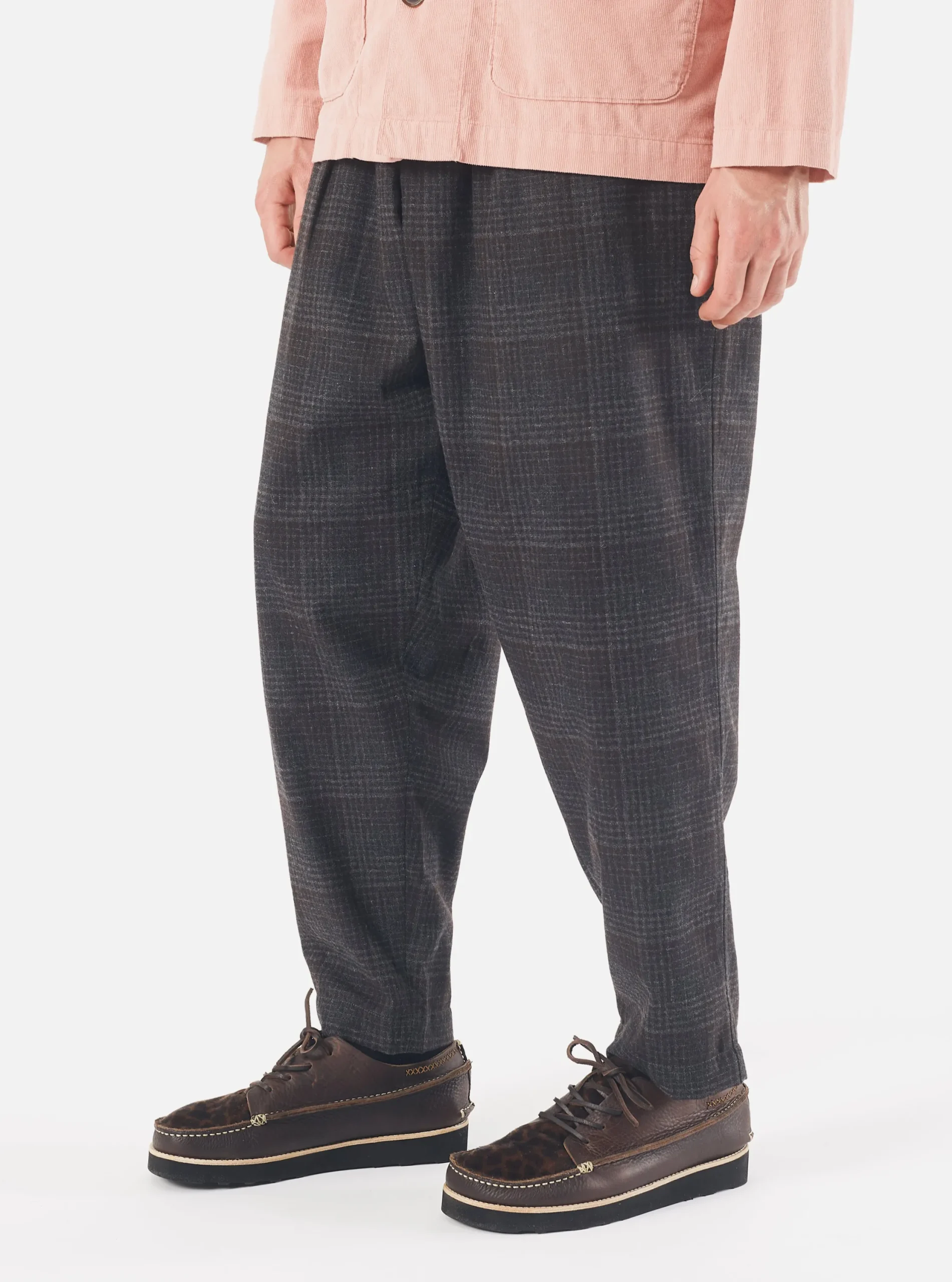 Flash Sale Pleated Track Pant In Charcoal Reuse Wool Mix Men Suiting.