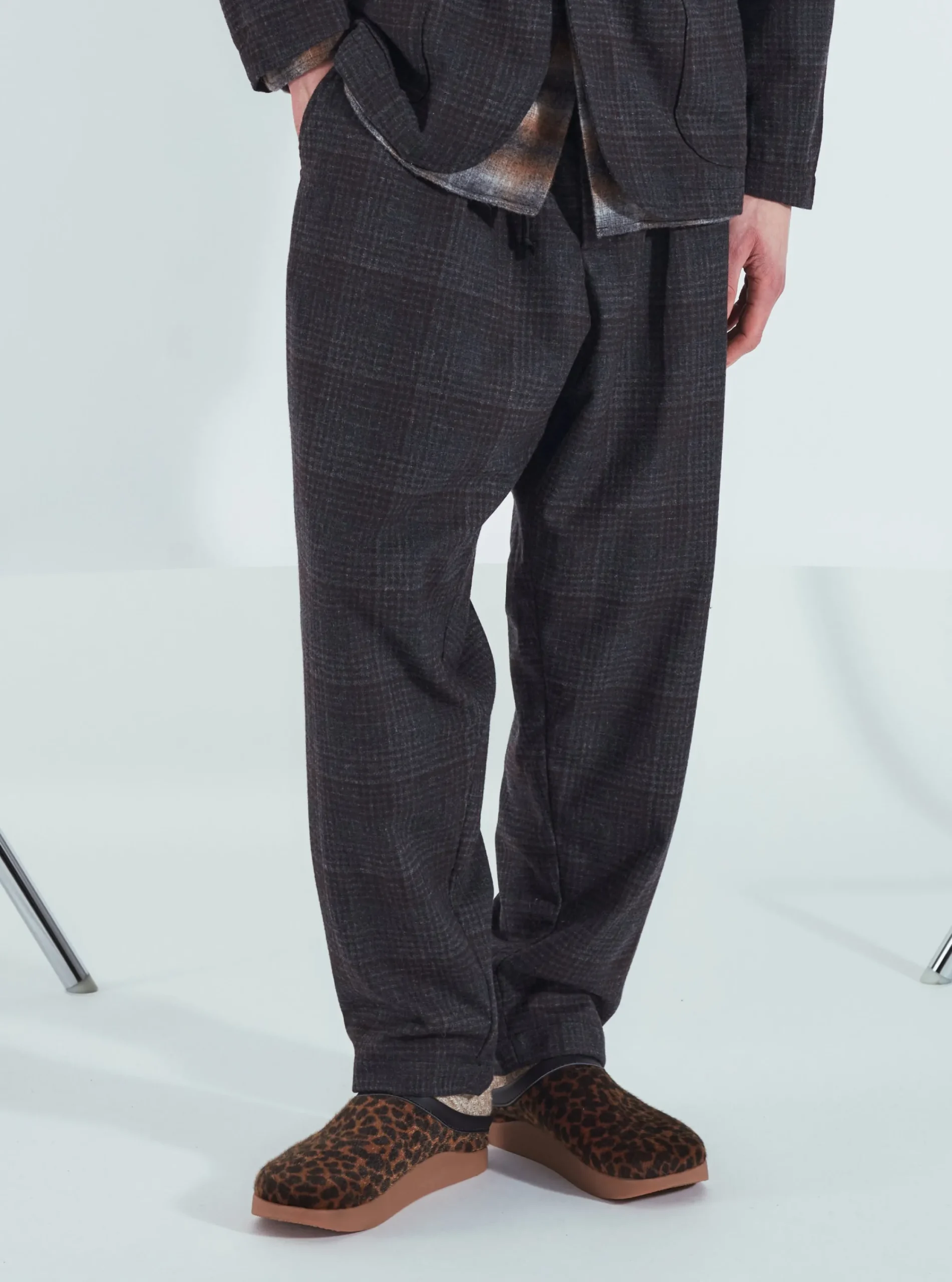 Flash Sale Pleated Track Pant In Charcoal Reuse Wool Mix Men Suiting.