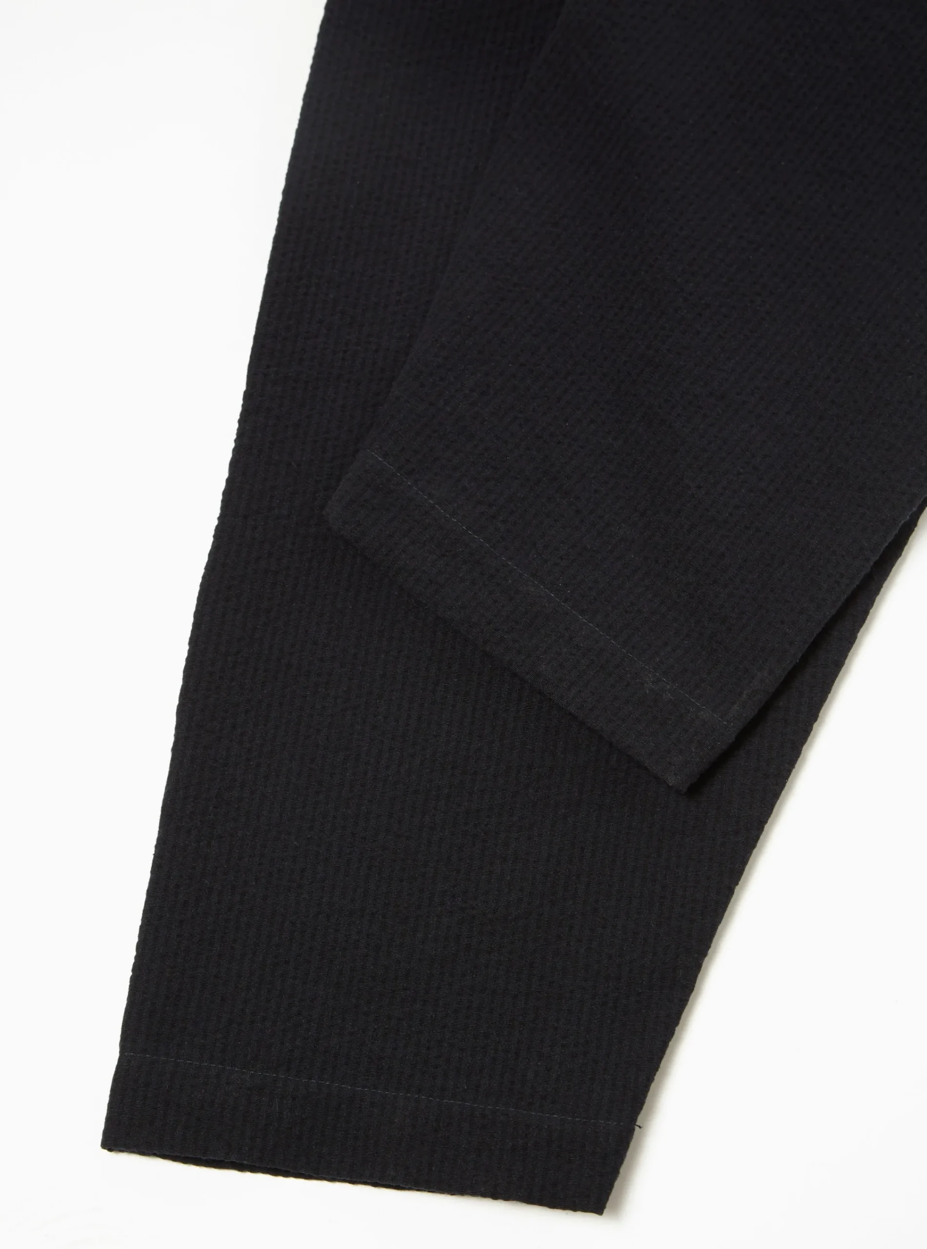 Cheap Pleated Track Pant In Navy Wool Cotton Seersucker Men Suiting.
