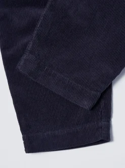 Online Pleated Track Pant In Navy Cord Men Suiting.