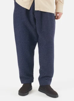 Shop Pleated Track Pant In Indigo Shingora Dot Men Suiting.