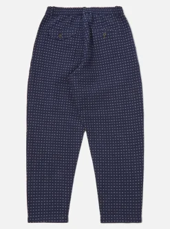 Shop Pleated Track Pant In Indigo Shingora Dot Men Suiting.
