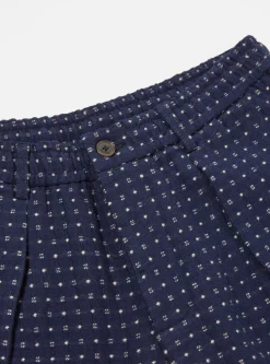 Shop Pleated Track Pant In Indigo Shingora Dot Men Suiting.