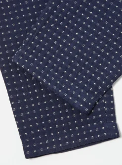 Shop Pleated Track Pant In Indigo Shingora Dot Men Suiting.