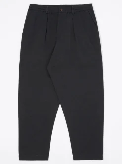 Best Sale Pleated Track Pant In Black Twill Men Suiting.