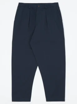 Discount Pleated Track Pant In Navy Twill Men Suiting.