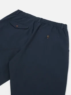 Discount Pleated Track Pant In Navy Twill Men Suiting.