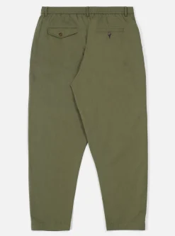 Cheap Pleated Track Pant In Light Olive Twill Men Suiting.
