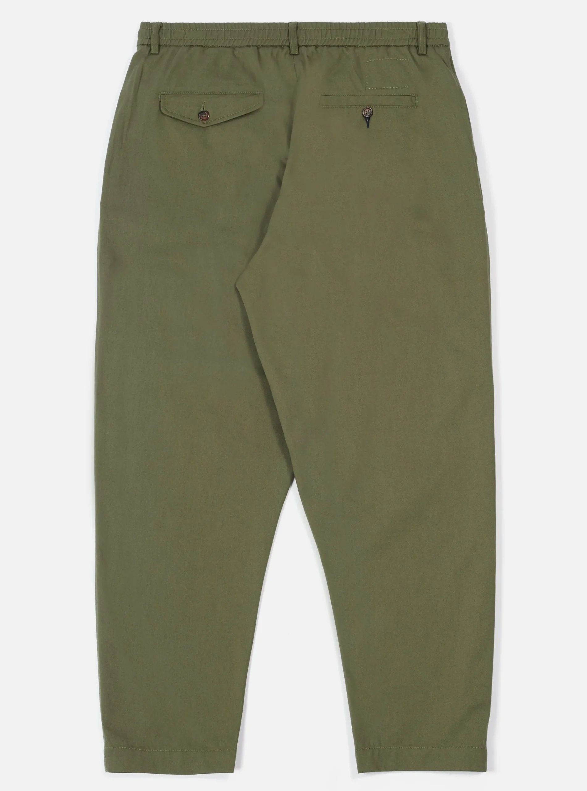 Cheap Pleated Track Pant In Light Olive Twill Men Suiting.