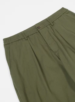 Cheap Pleated Track Pant In Light Olive Twill Men Suiting.