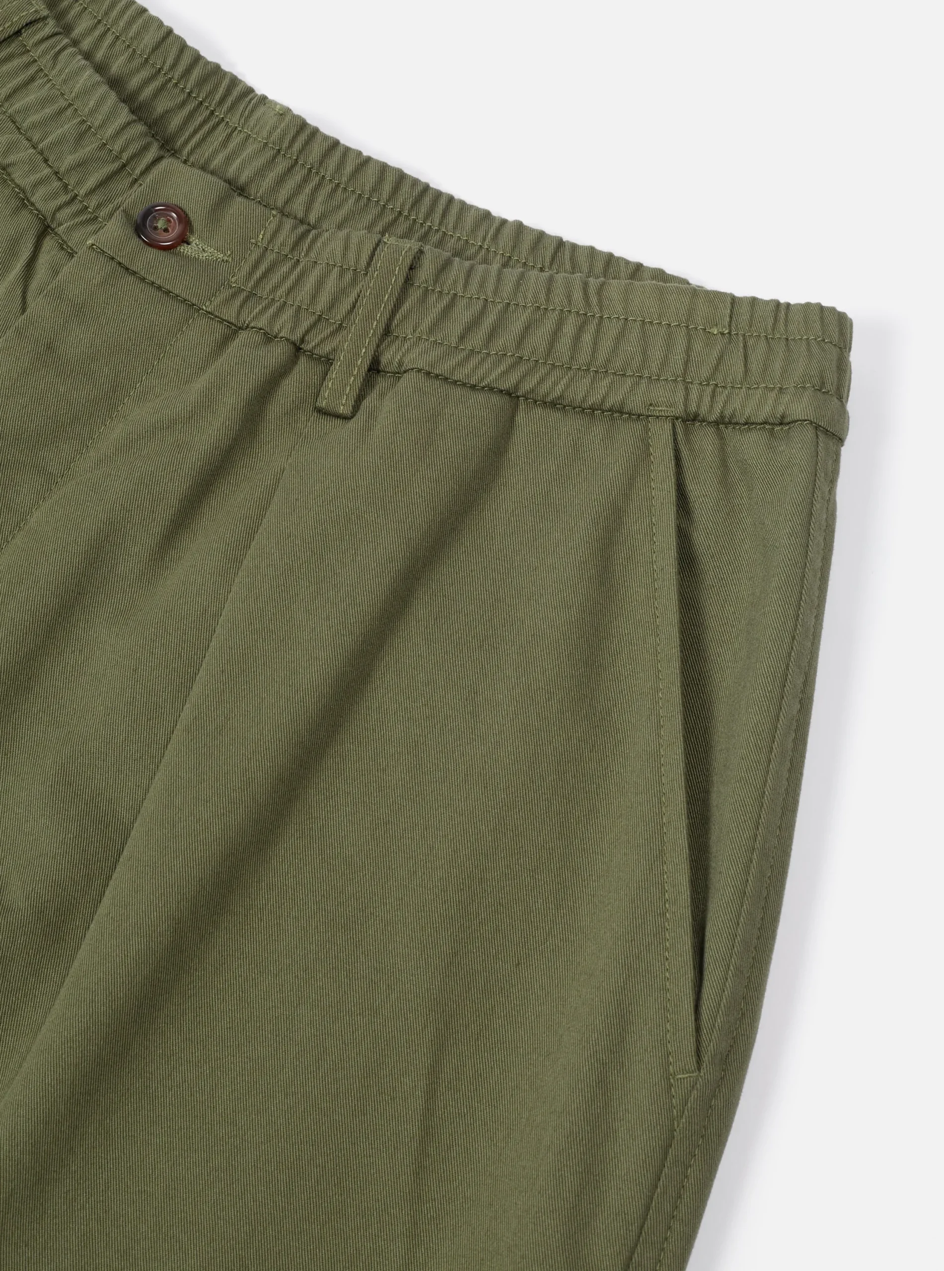 Cheap Pleated Track Pant In Light Olive Twill Men Suiting.