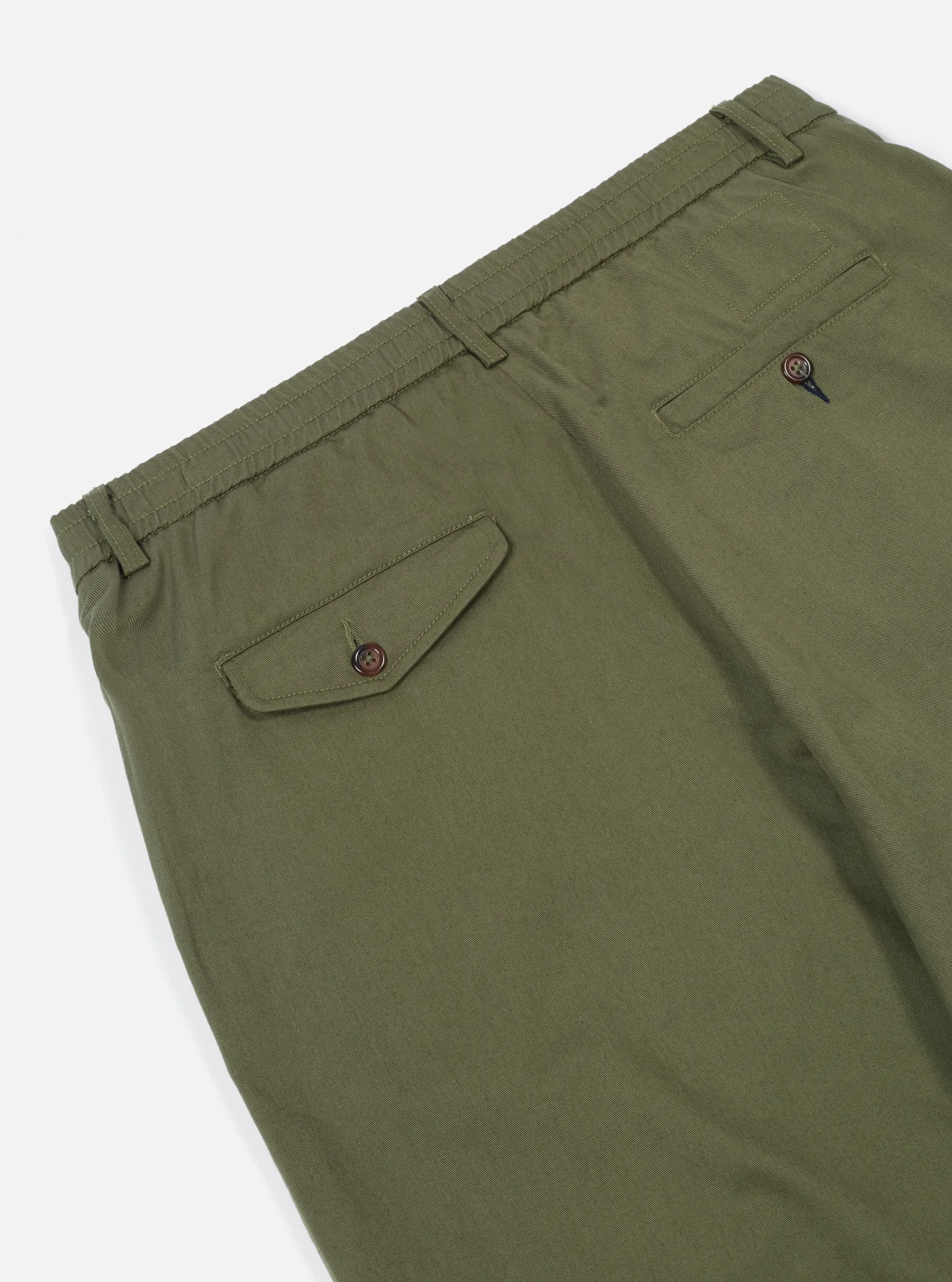 Cheap Pleated Track Pant In Light Olive Twill Men Suiting.