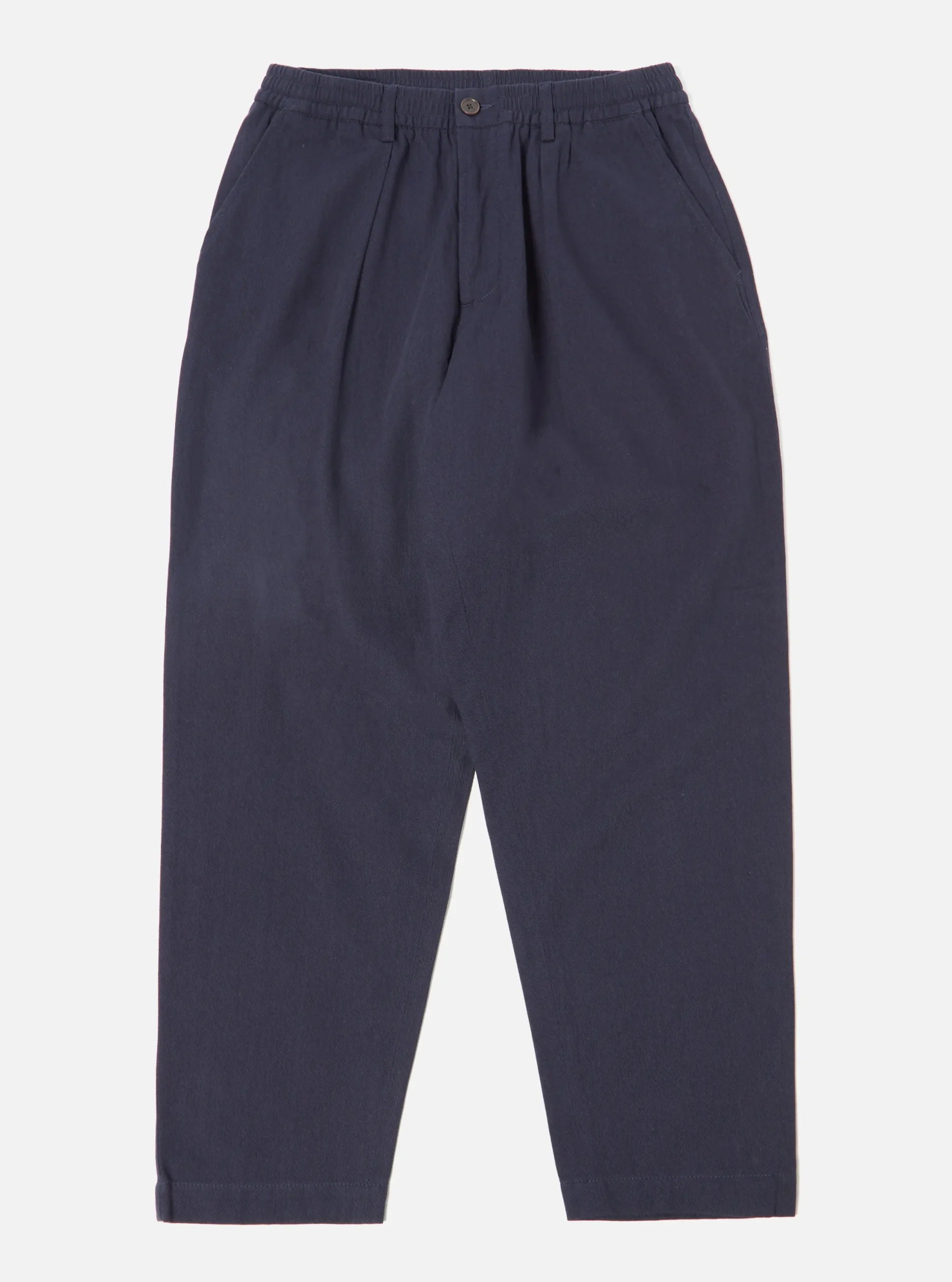 Fashion Pleated Track Pant In Navy Winter Twill Men Suiting.