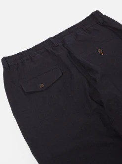 Shop Pleated Track Pant In Navy Wool Cotton Check Men Suiting.