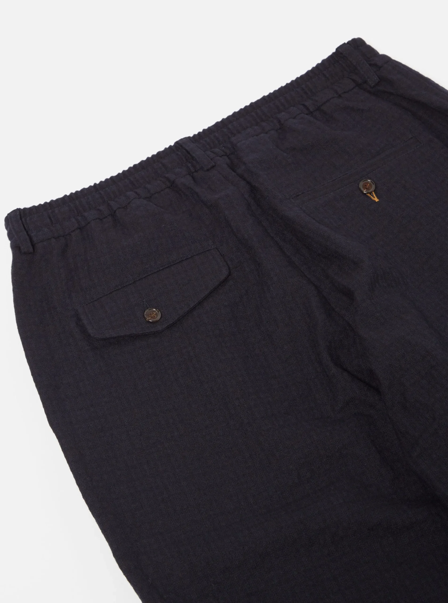 Shop Pleated Track Pant In Navy Wool Cotton Check Men Suiting.