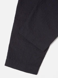 Shop Pleated Track Pant In Navy Wool Cotton Check Men Suiting.