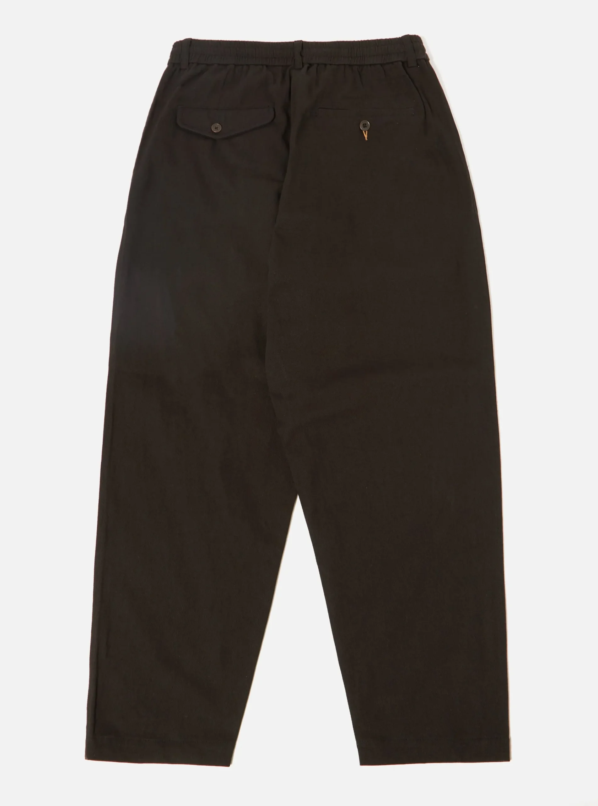 Cheap Pleated Track Pant In Black Winter Twill Men Suiting.