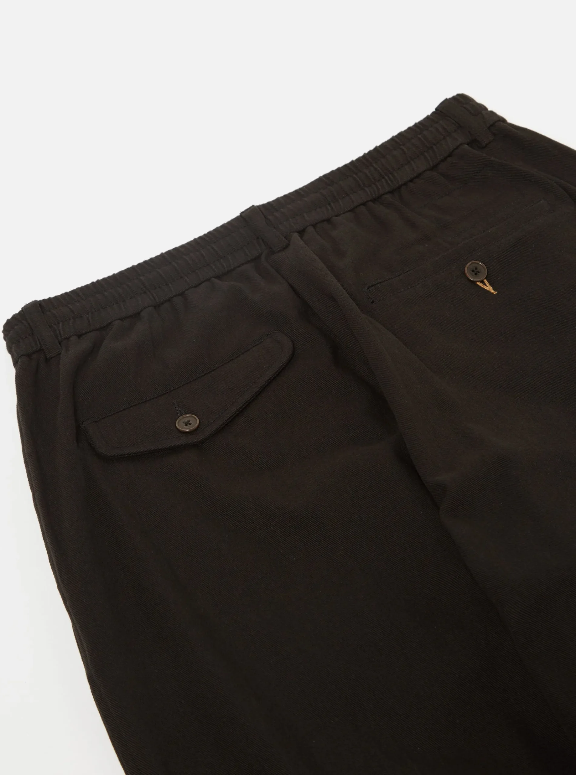 Cheap Pleated Track Pant In Black Winter Twill Men Suiting.