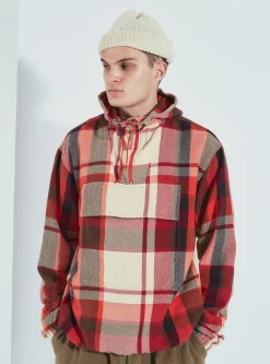Cheap Pullover Anorak In Red Earth Check Men Coats & Outerwear.