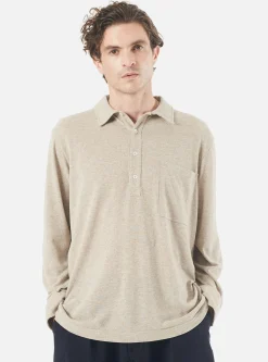 New Pullover L/S Shirt In Sand Recycled Wool Mix Sj Men Shirts.