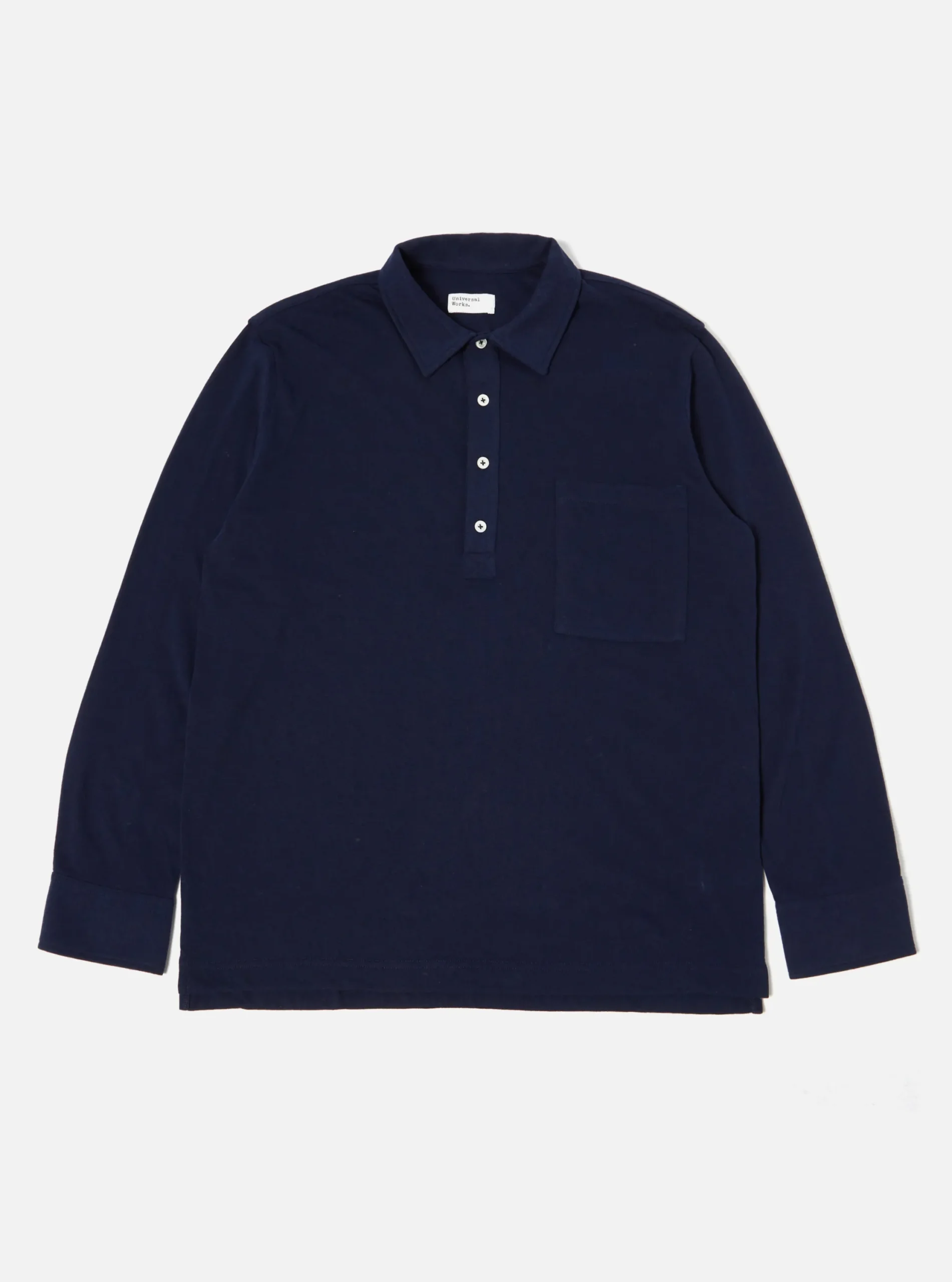 Clearance Pullover L/S Shirt In Navy Recycled Wool Mix Sj Men Shirts.