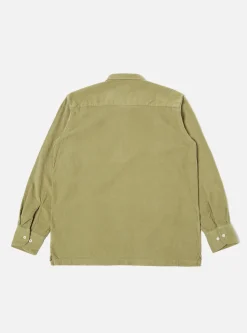Store Pullover L/S Shirt In Olive Super Fine Cord Men Overshirts.