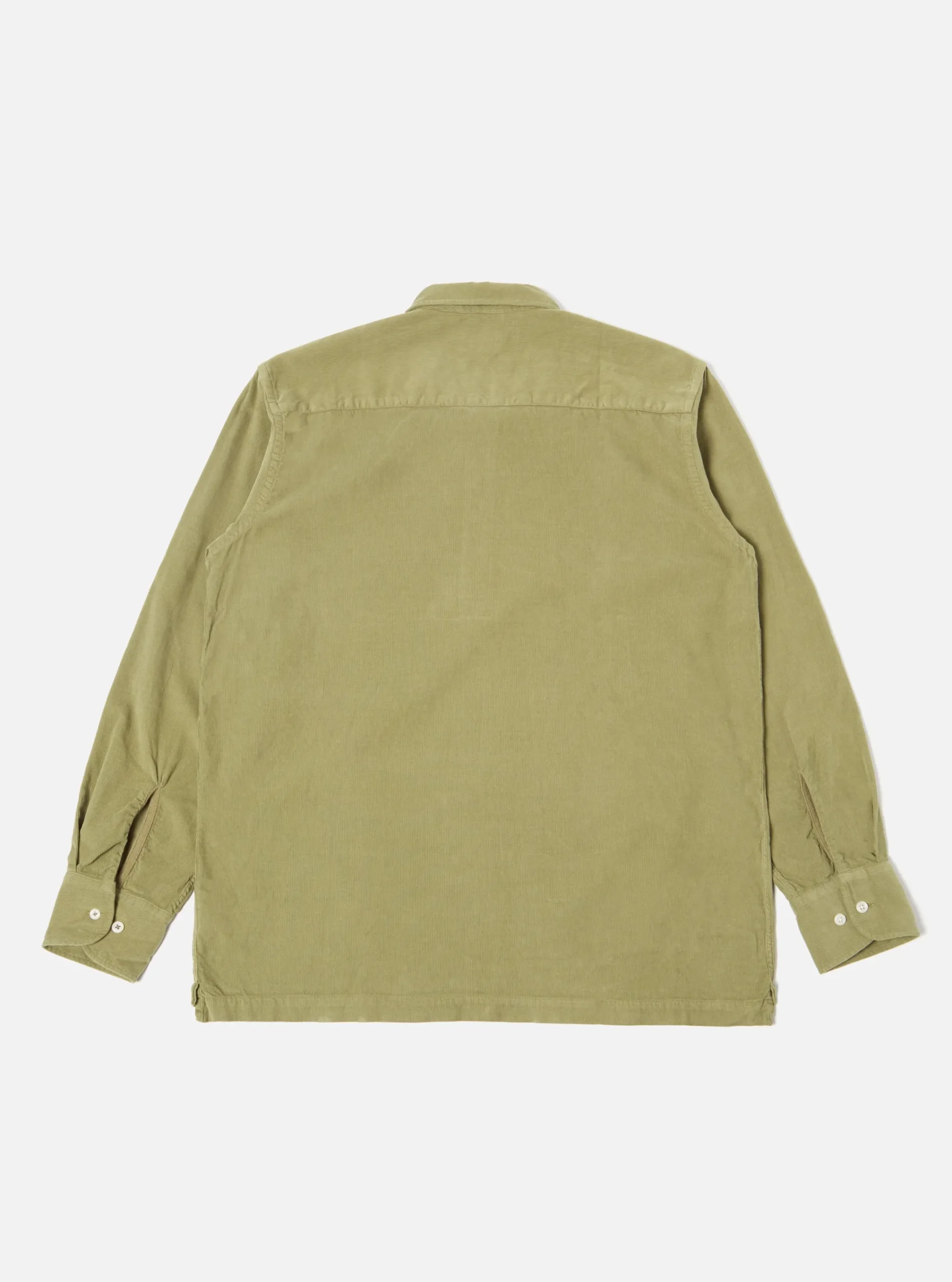 Store Pullover L/S Shirt In Olive Super Fine Cord Men Overshirts.