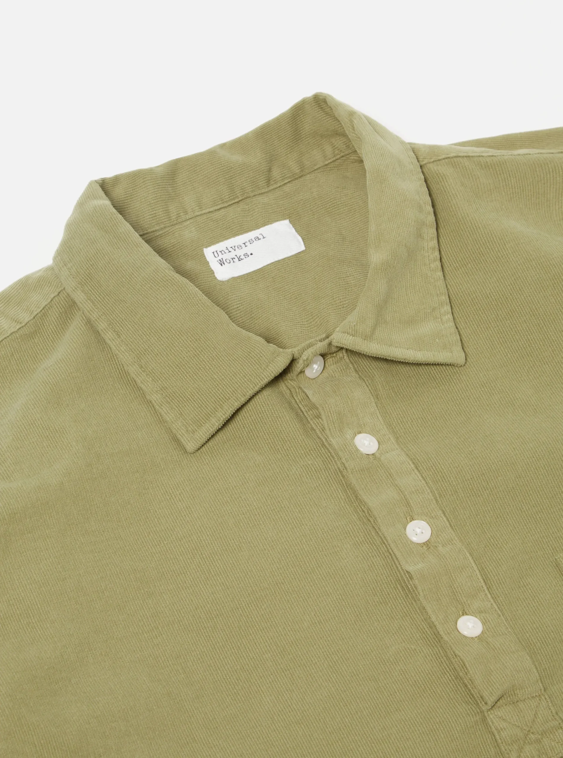 Store Pullover L/S Shirt In Olive Super Fine Cord Men Overshirts.