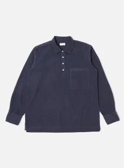 Best Sale Pullover L/S Shirt In Navy Super Fine Cord Men Overshirts.