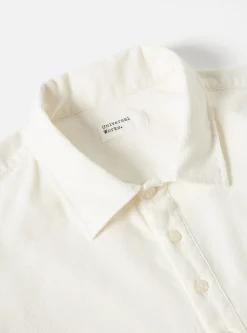 Cheap Pullover L/S Shirt In Ecru Super Fine Cord Men Overshirts.