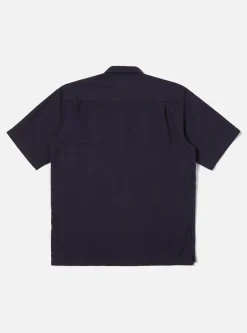 Flash Sale Pullover S/S Shirt In Navy Barca Dobby Cotton Men Shirts.