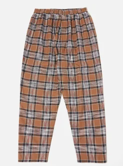 Online Pyjama In Brown Ikat Twill Check Men Nightwear.