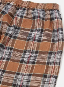 Online Pyjama In Brown Ikat Twill Check Men Nightwear.