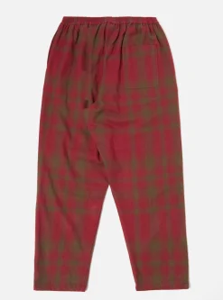 Clearance Pyjama In Red/Olive Soft Shadow Check Men Nightwear.