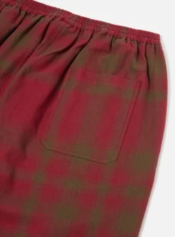 Clearance Pyjama In Red/Olive Soft Shadow Check Men Nightwear.