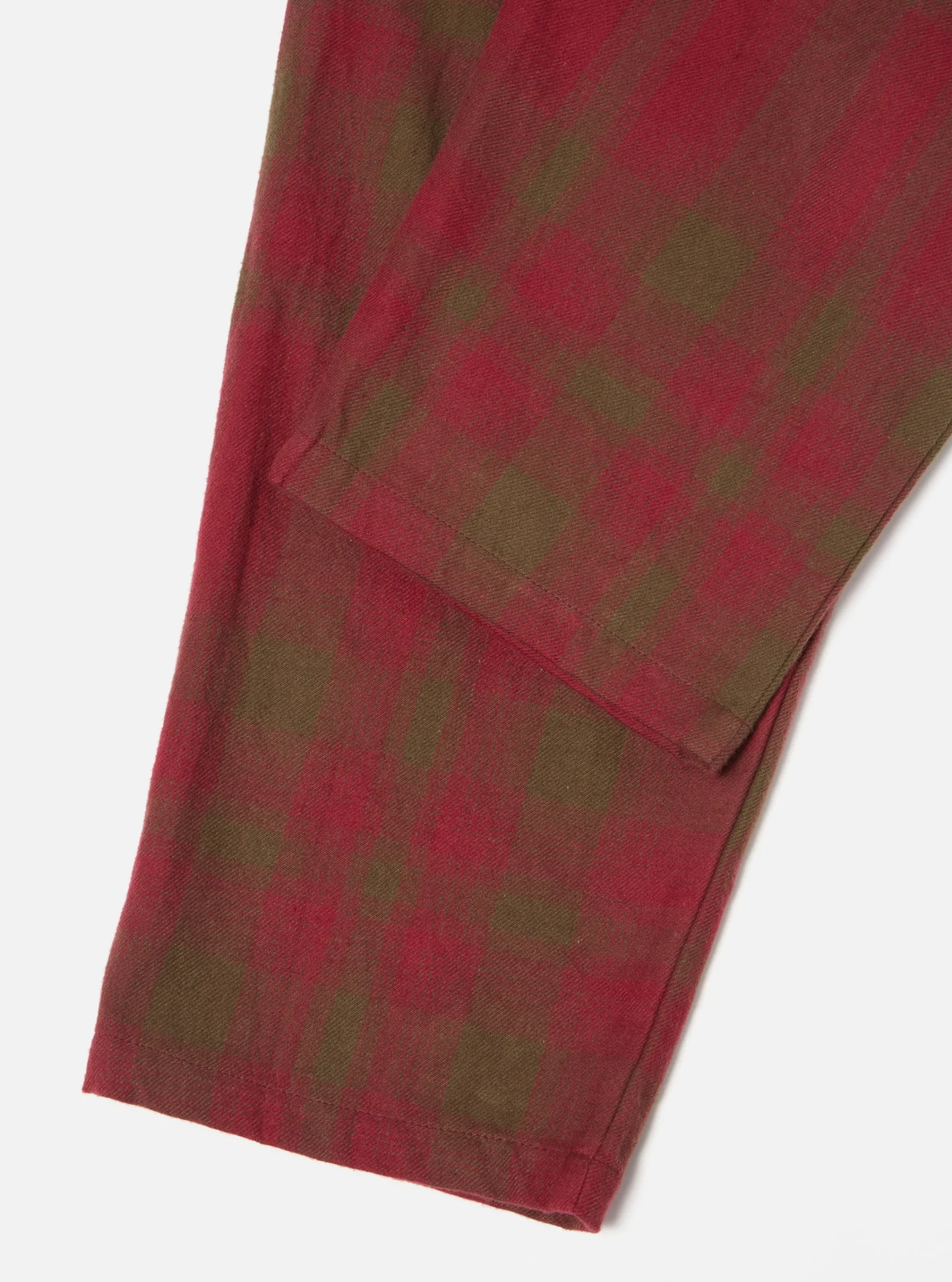 Clearance Pyjama In Red/Olive Soft Shadow Check Men Nightwear.
