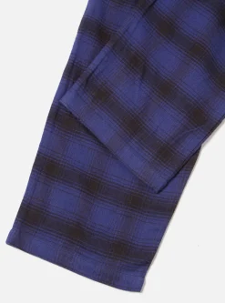 Clearance Pyjama Set In Indigo Brushed Check Men Nightwear.