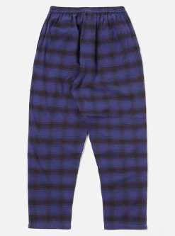 Clearance Pyjama Set In Indigo Brushed Check Men Nightwear.